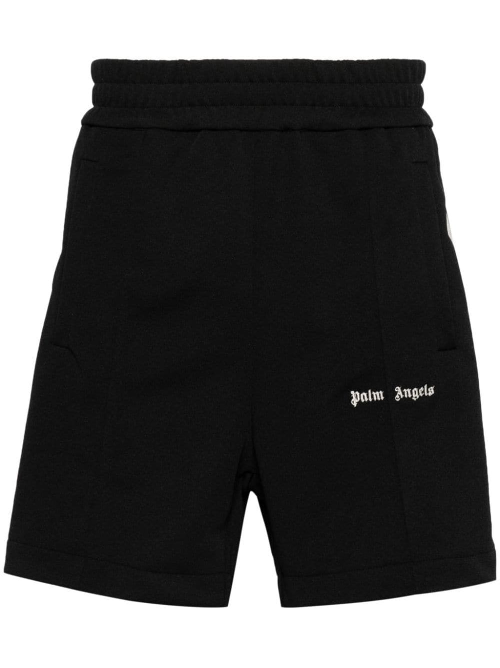 Shop Palm Angels Shorts Logo In Black  