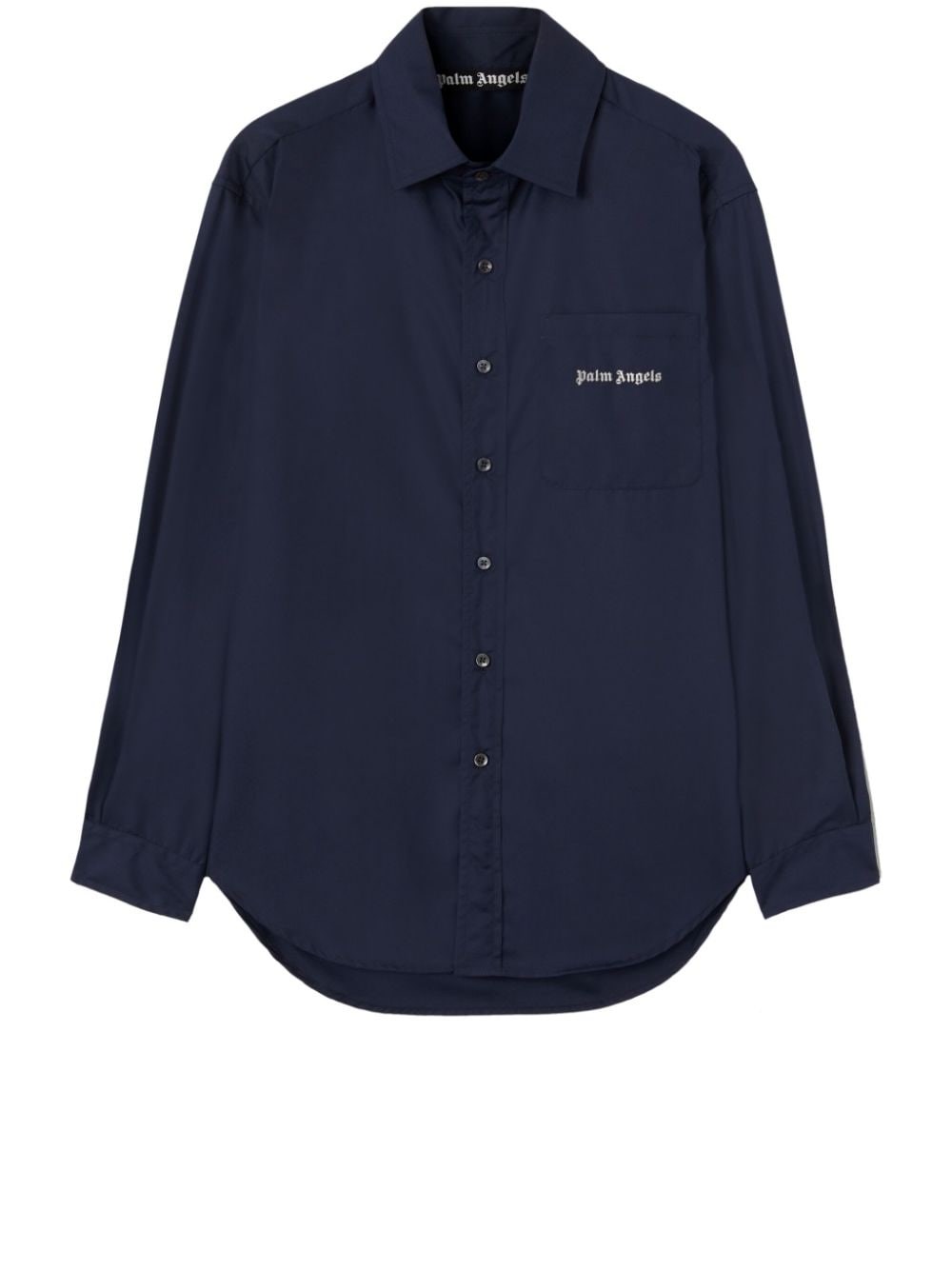 Shop Palm Angels Logo Embroidery Shirt In Blue