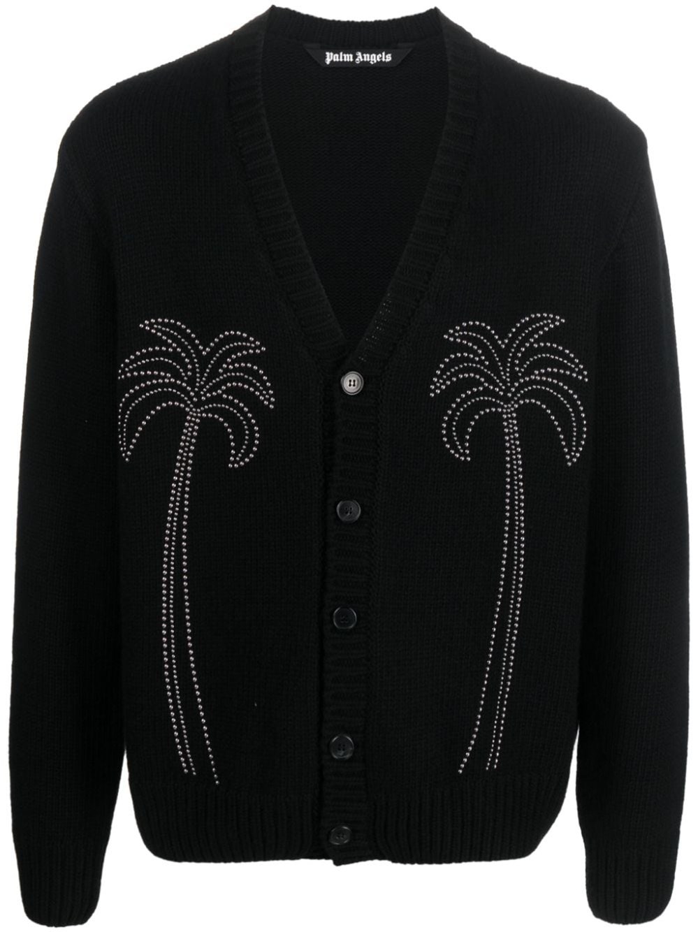 Shop Palm Angels Studded Cardigan In Black  