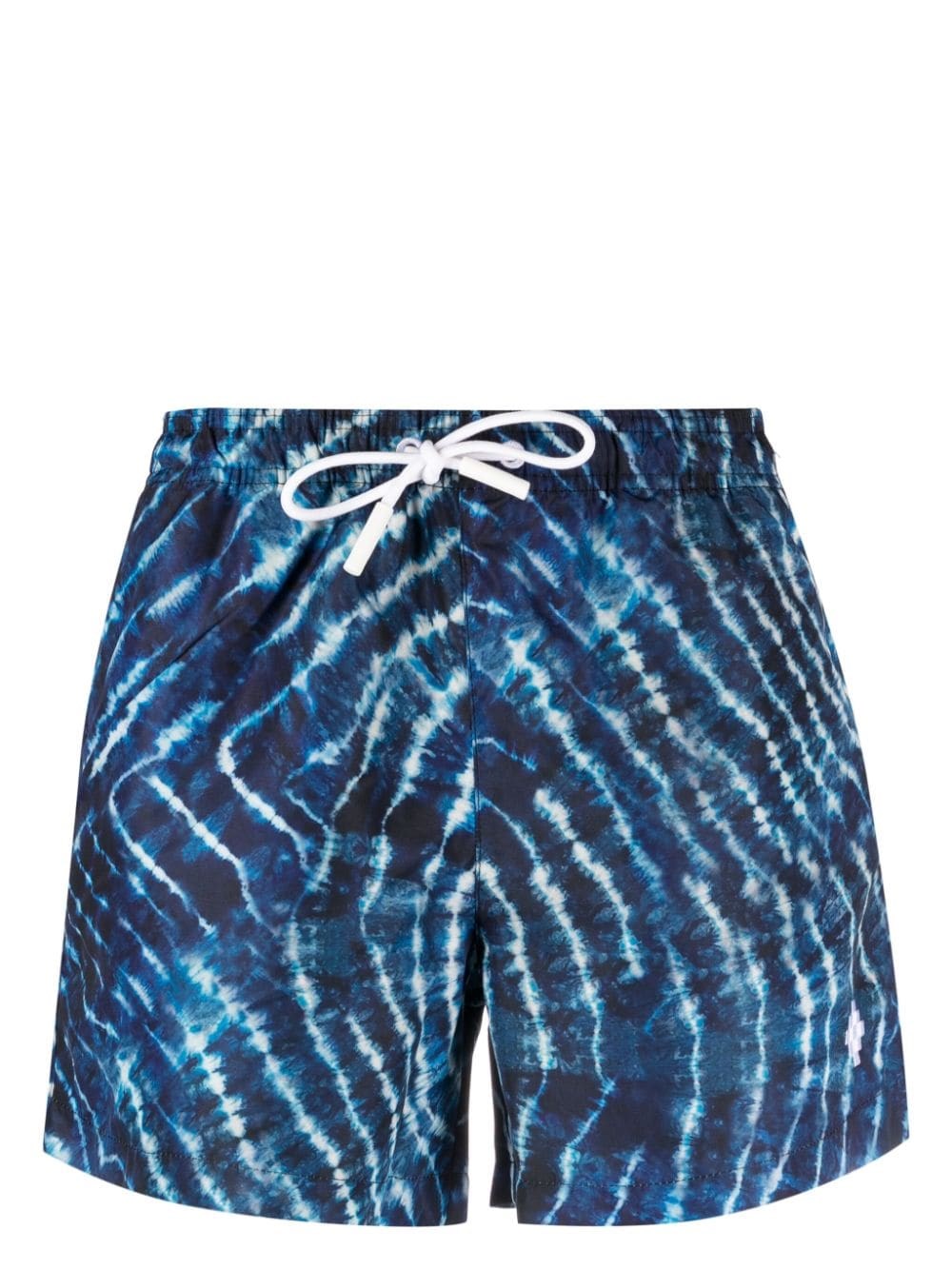 Shop Marcelo Burlon County Of Milan Printed Beach Shorts In Blue