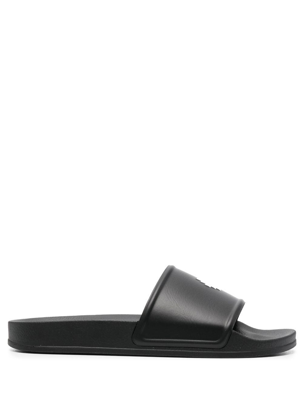 Shop Marcelo Burlon County Of Milan Logo Sandals In Black  
