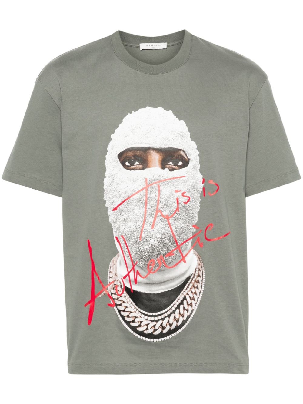 Ih Nom Uh Nit Mask-print Cotton T-shirt In Gray