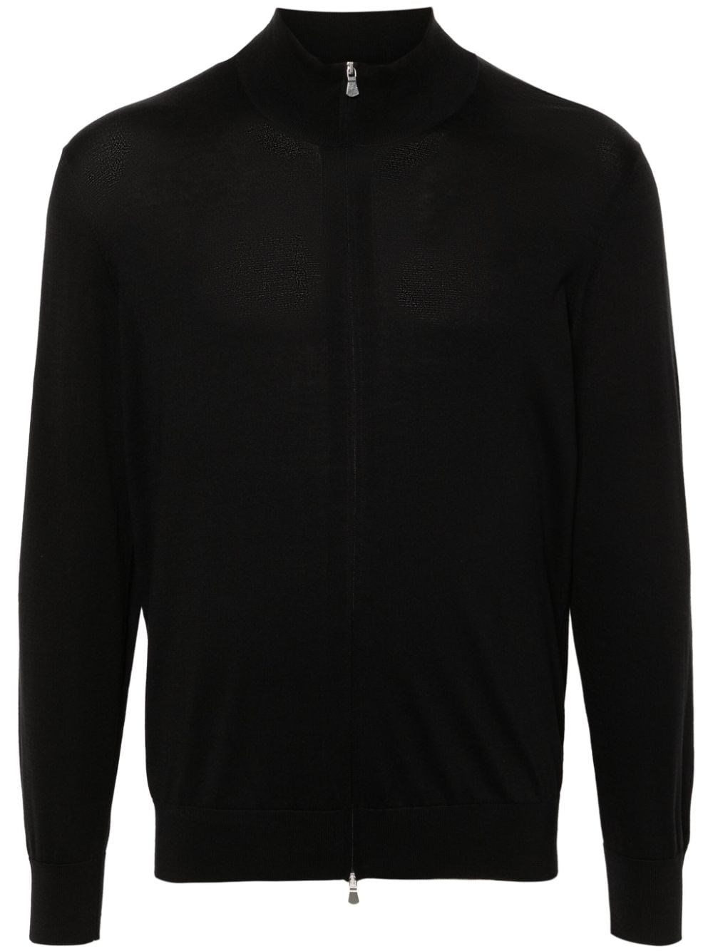 Shop Tagliatore Cardigan Con Zip In Black  