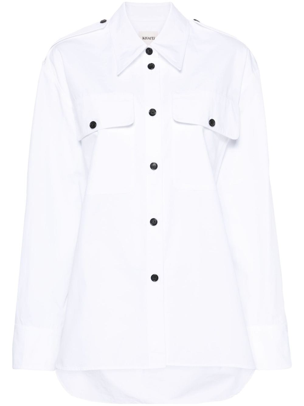 Shop Khaite Cotton Shirt In White