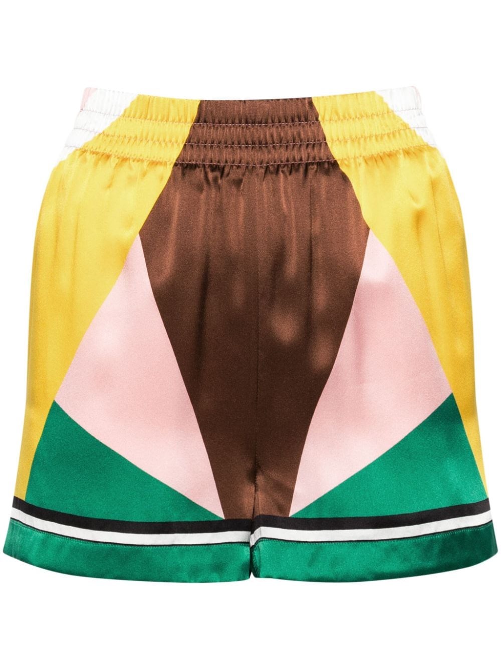 Shop Casablanca Silk Shorts In Multi