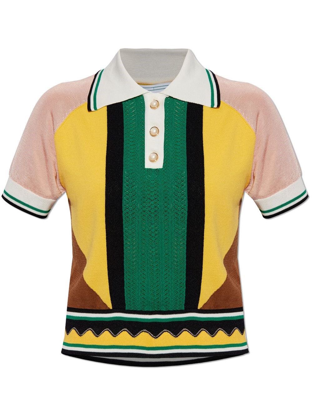 Shop Casablanca Colorblock Polo Shirt In Multi