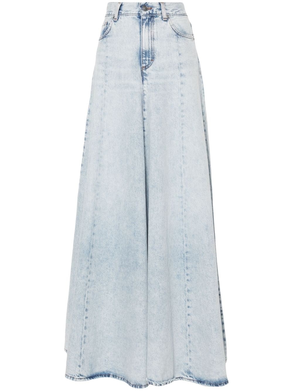 Shop Haikure Flared Denim Skirt In Blue