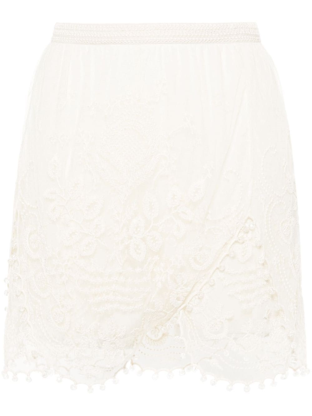 Isabel Marant Embroidered Mini Skirt In Neutral