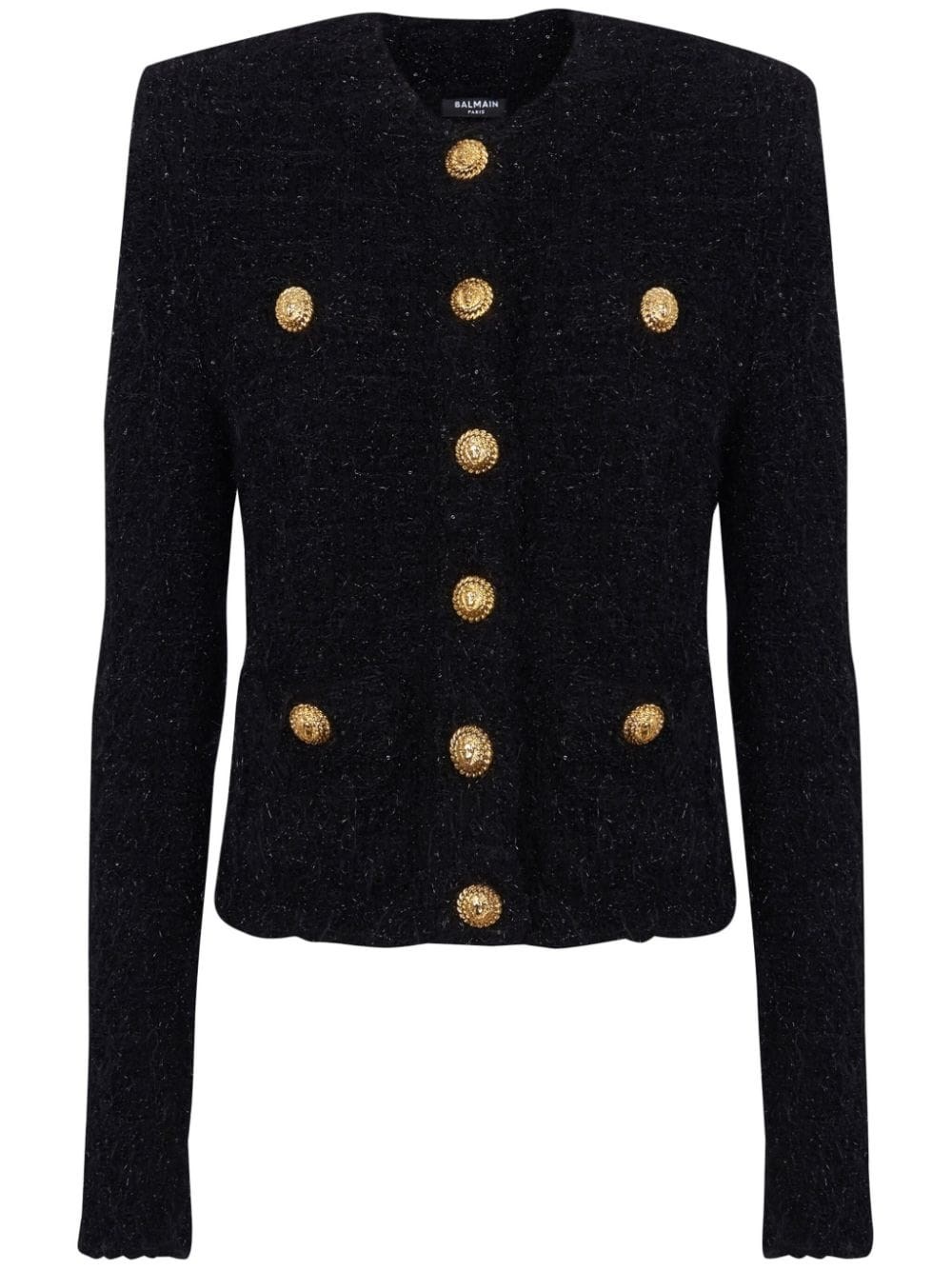 Shop Balmain Tweed Jacket In Black  