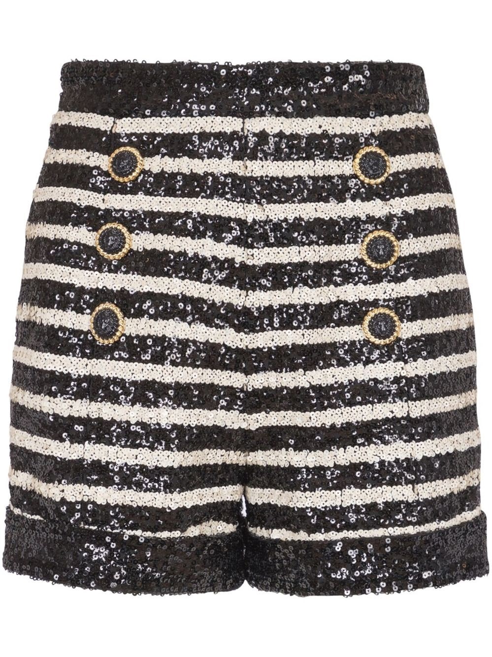 Shop Balmain Sequin Shorts In Black  