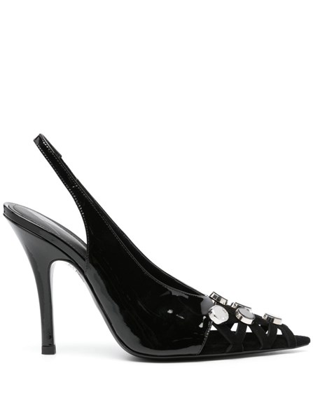 THE ATTICO - Patent leather and suede slingbacks