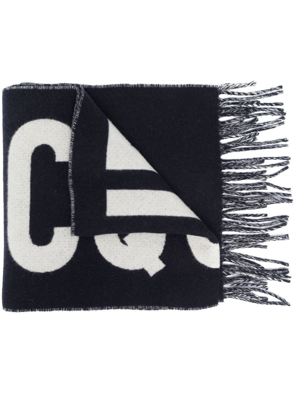 Shop Jacquemus Logo Scarf In Blue