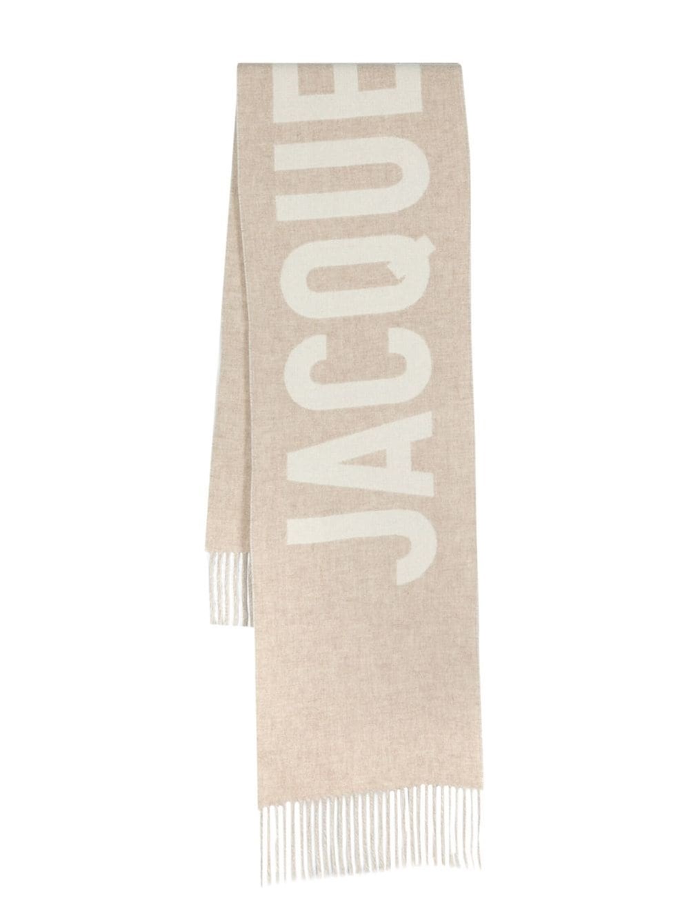 Shop Jacquemus Logo Scarf In Neutrals