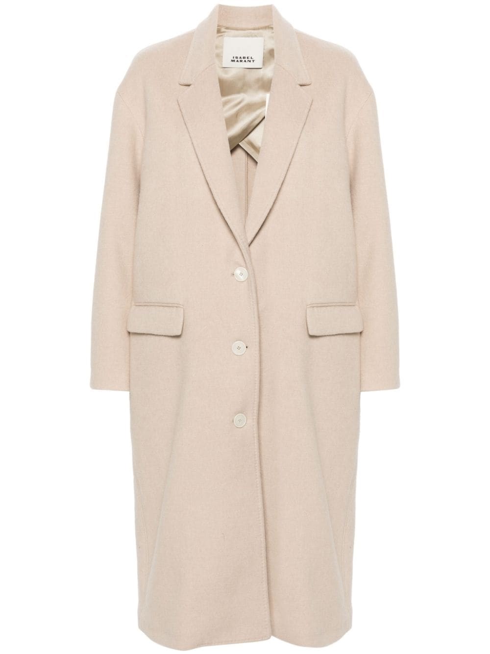 Shop Isabel Marant Single-breasted Coat In Neutrals