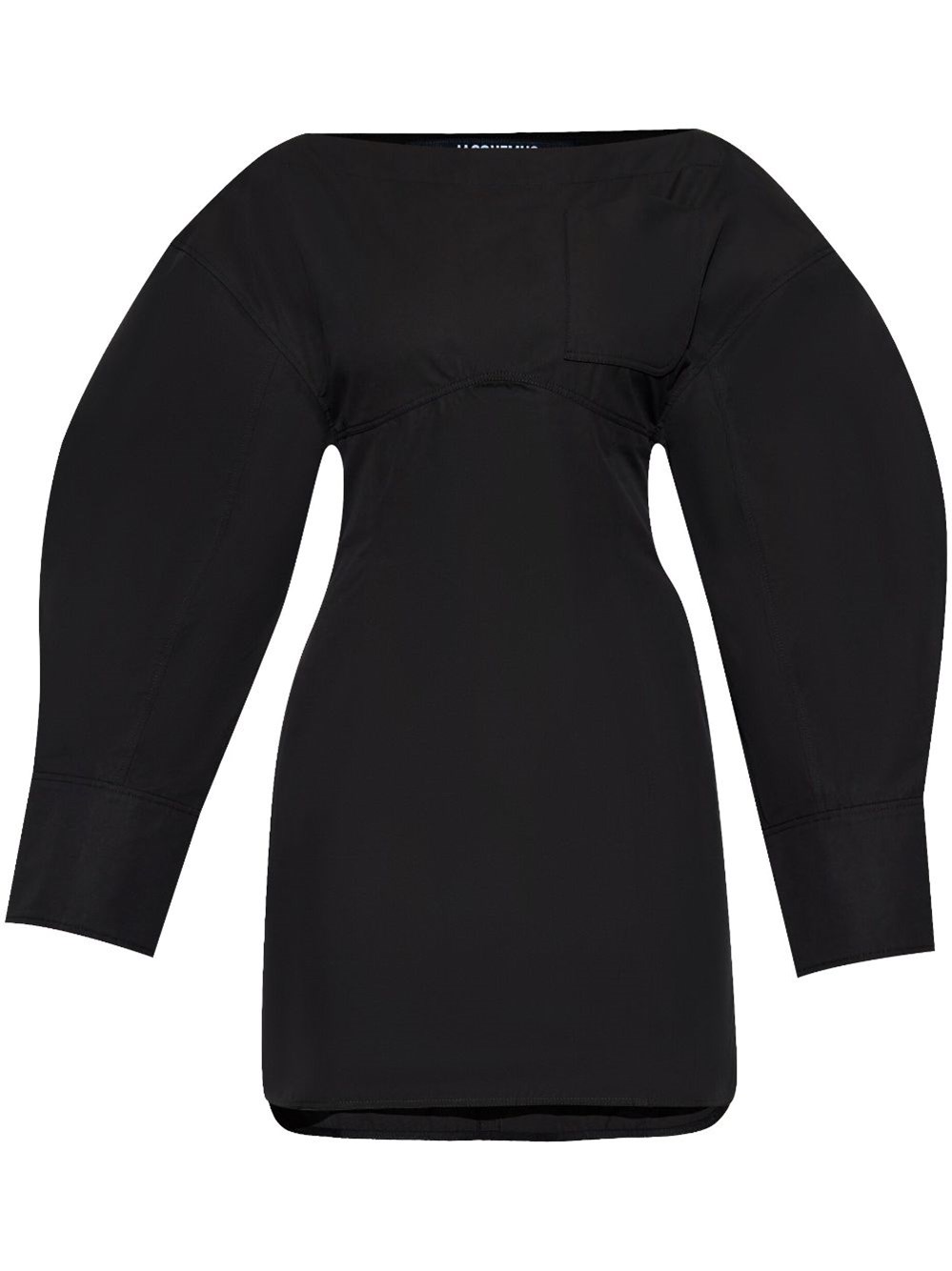 Shop Jacquemus Cotton Poplin Dress In Black  