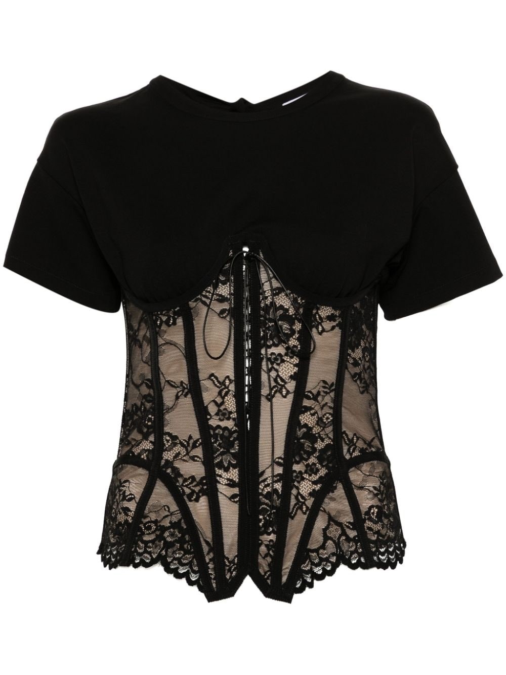 Shop Giuseppe Di Morabito Corset T-shirt In ブラック