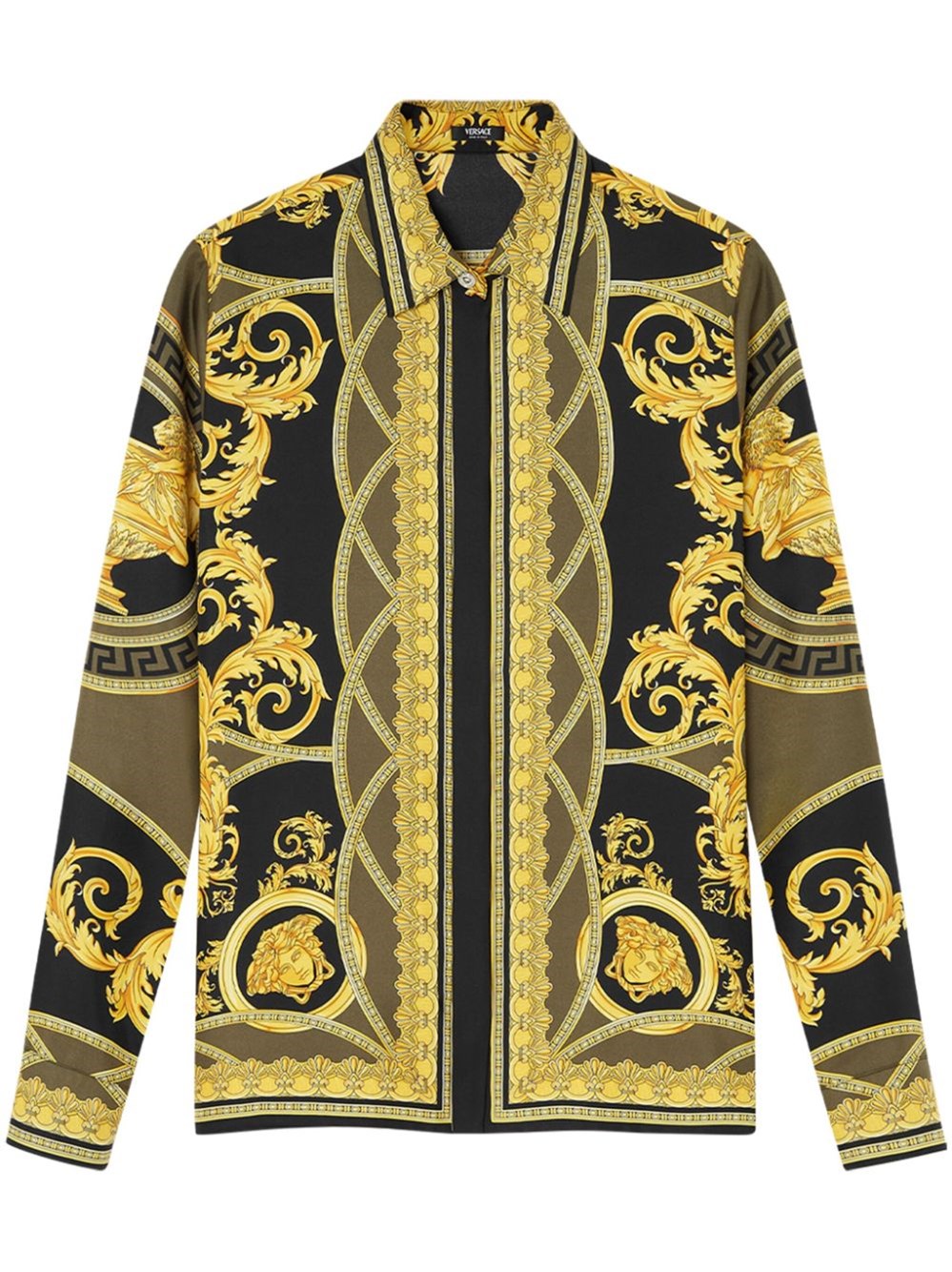 Shop Versace Silk Shirt In Black  