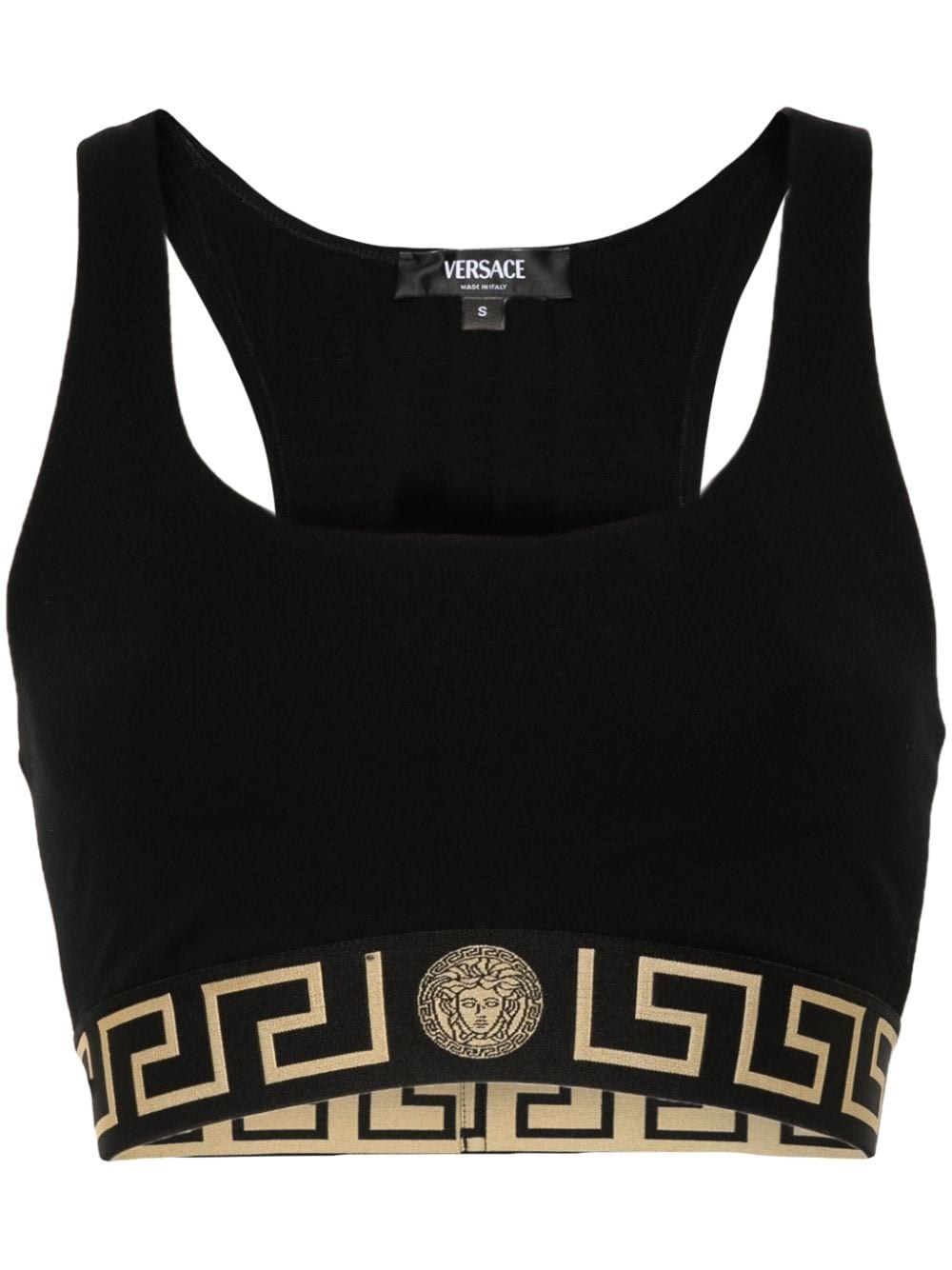Versace Jersey Top With Topeka Bi-stretch Organic Cotton In Black