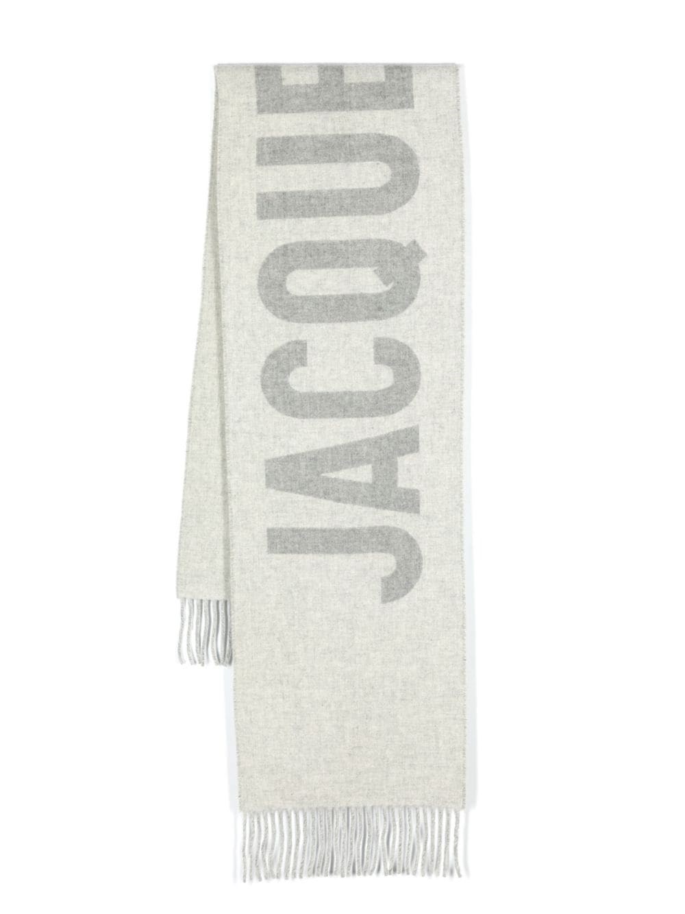 Shop Jacquemus Wool Scarf In Gray