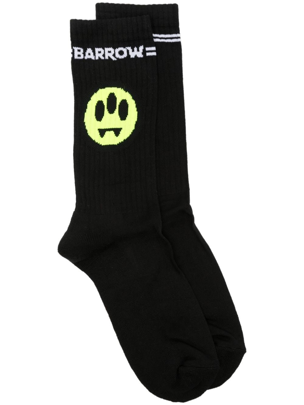 Shop Barrow Jacquard Logo Socks In Black  