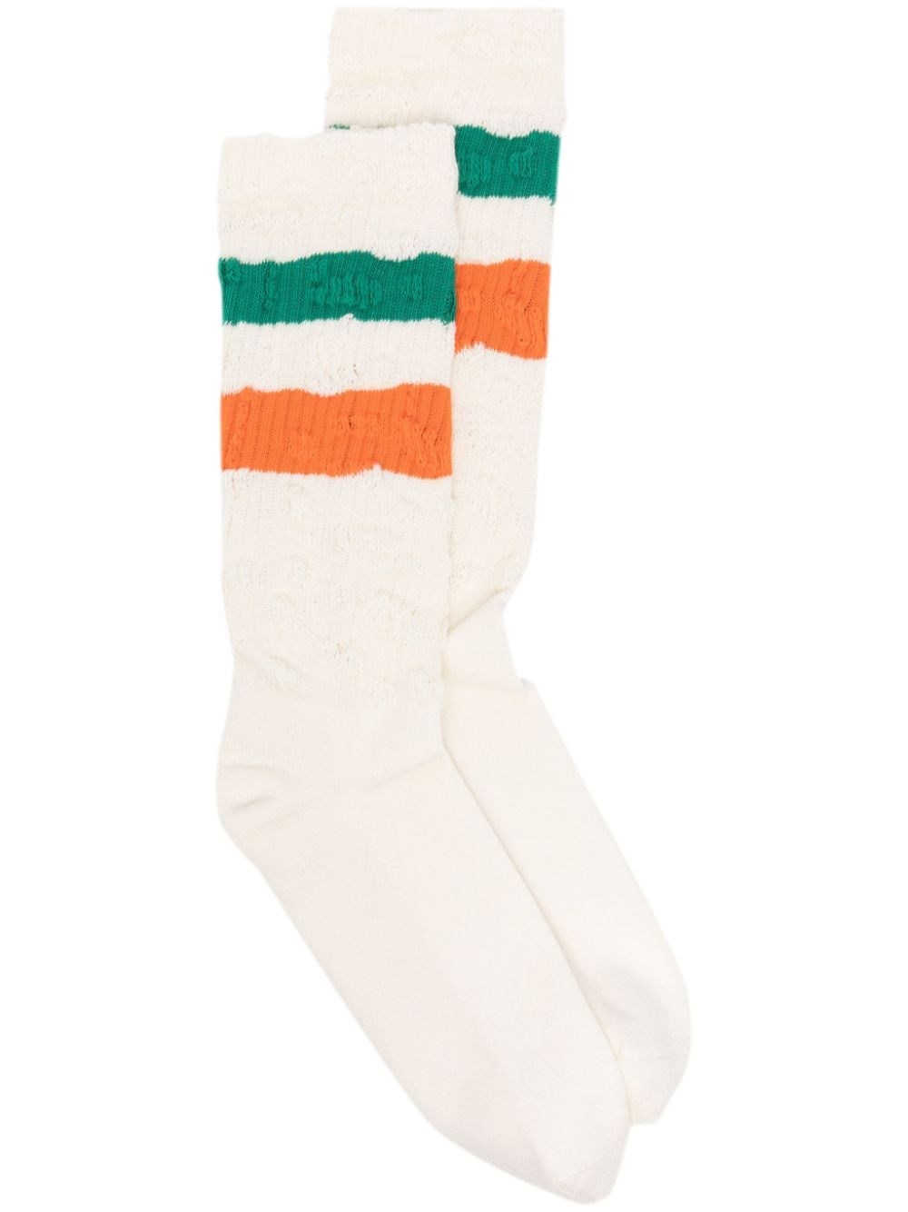 Shop Golden Goose Striped Socks In White