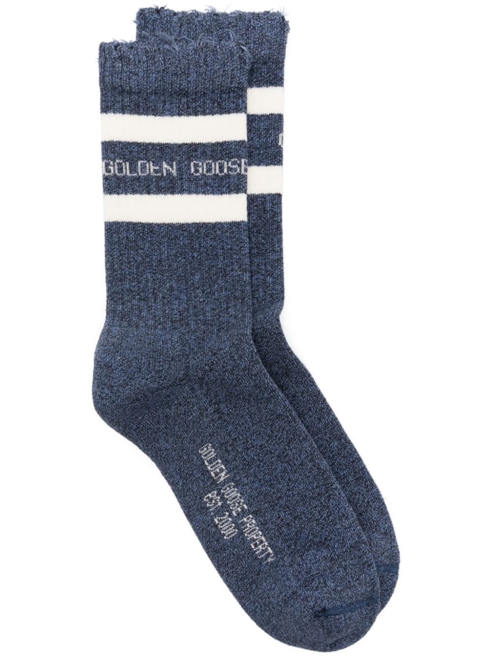 Shop Golden Goose Cotton Blend Socks In Blue