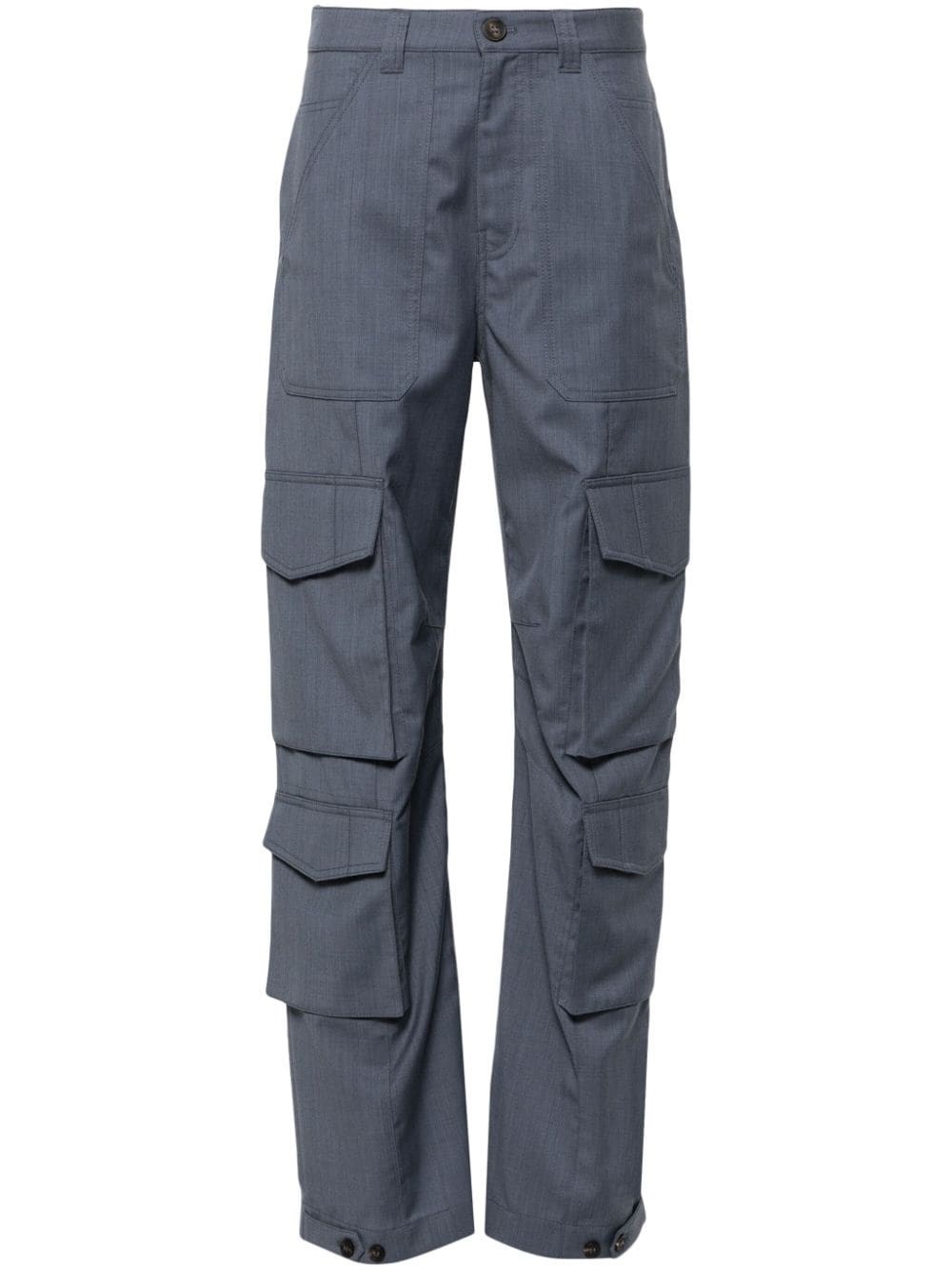 Shop Golden Goose Wool Cargo Pants In Gray