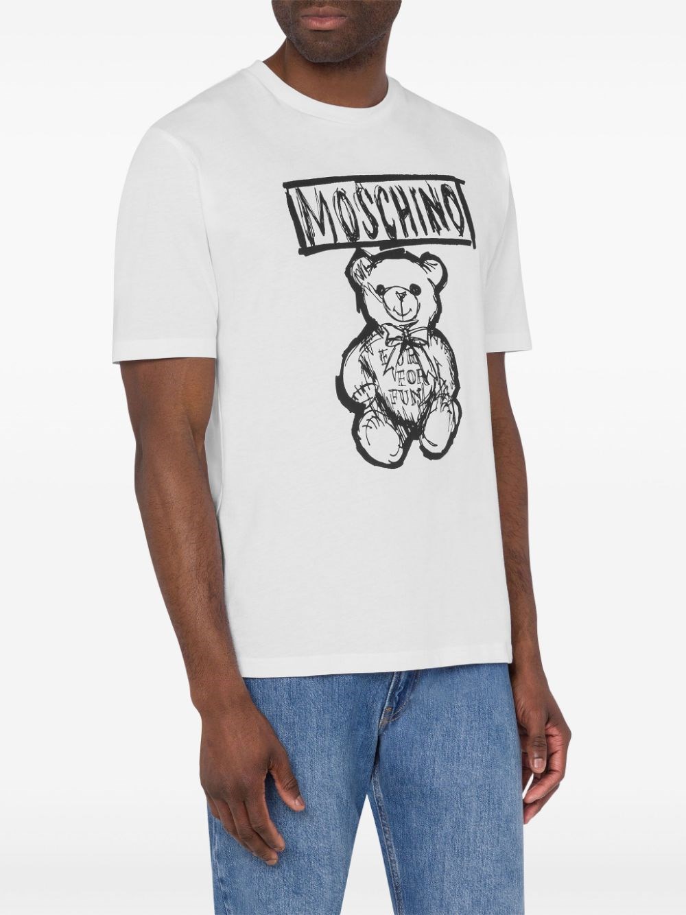 Shop Moschino T-shirt Logo In White