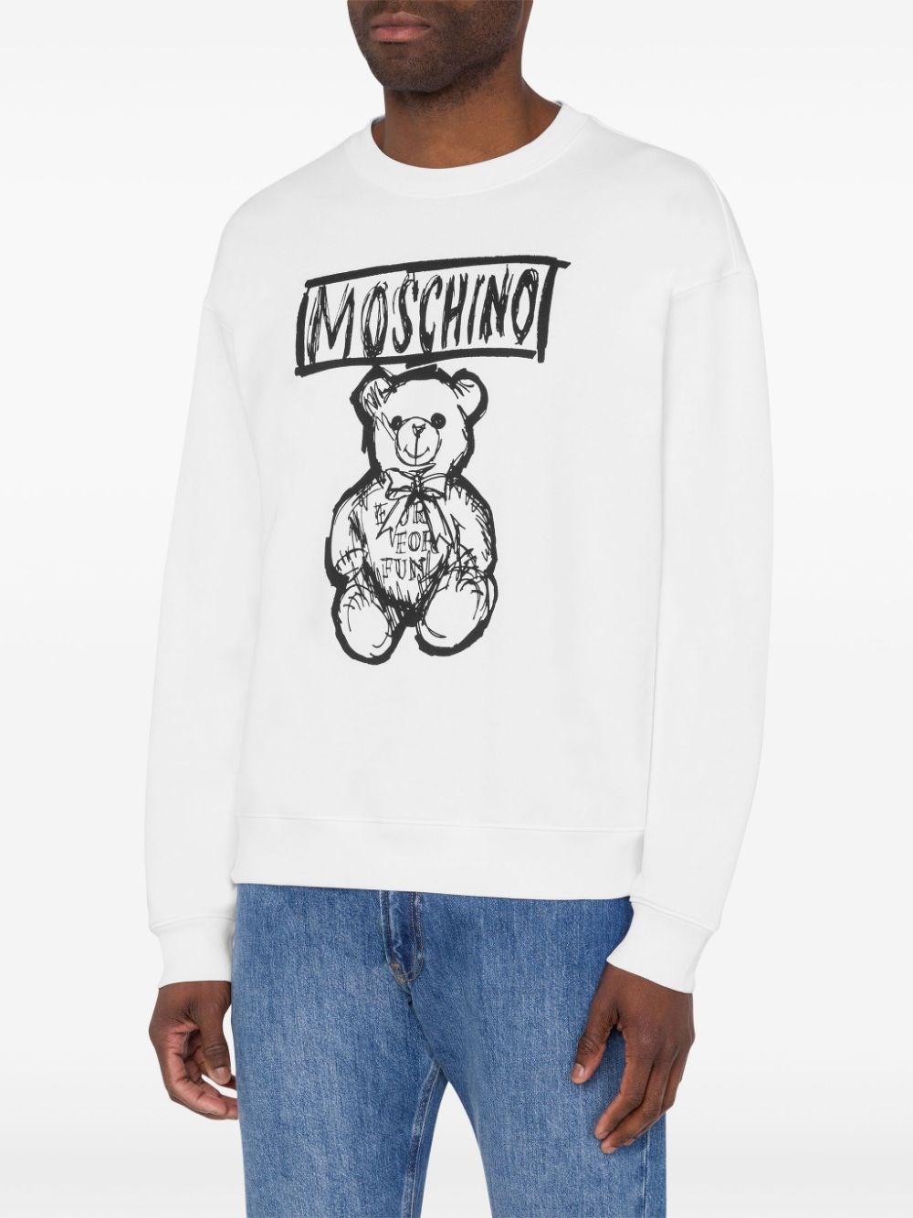 Shop Moschino Logo Sweatshirt In White