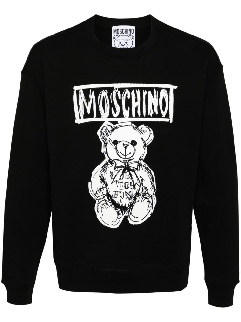 Shop Moschino Logo Sweatshirt In Black  