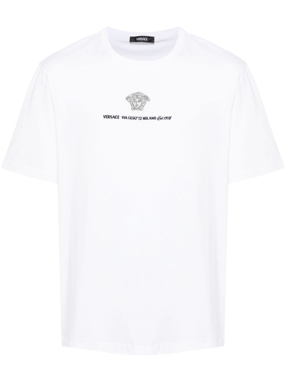 Shop Versace Printed T-shirt In ホワイト