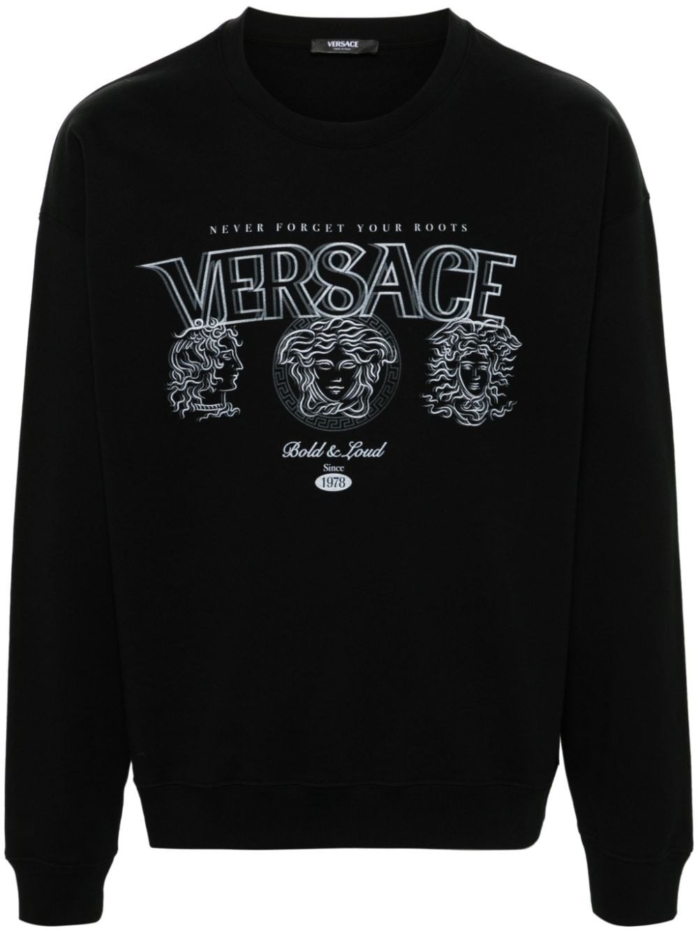 Shop Versace Printed Sweatshirt In ブラック