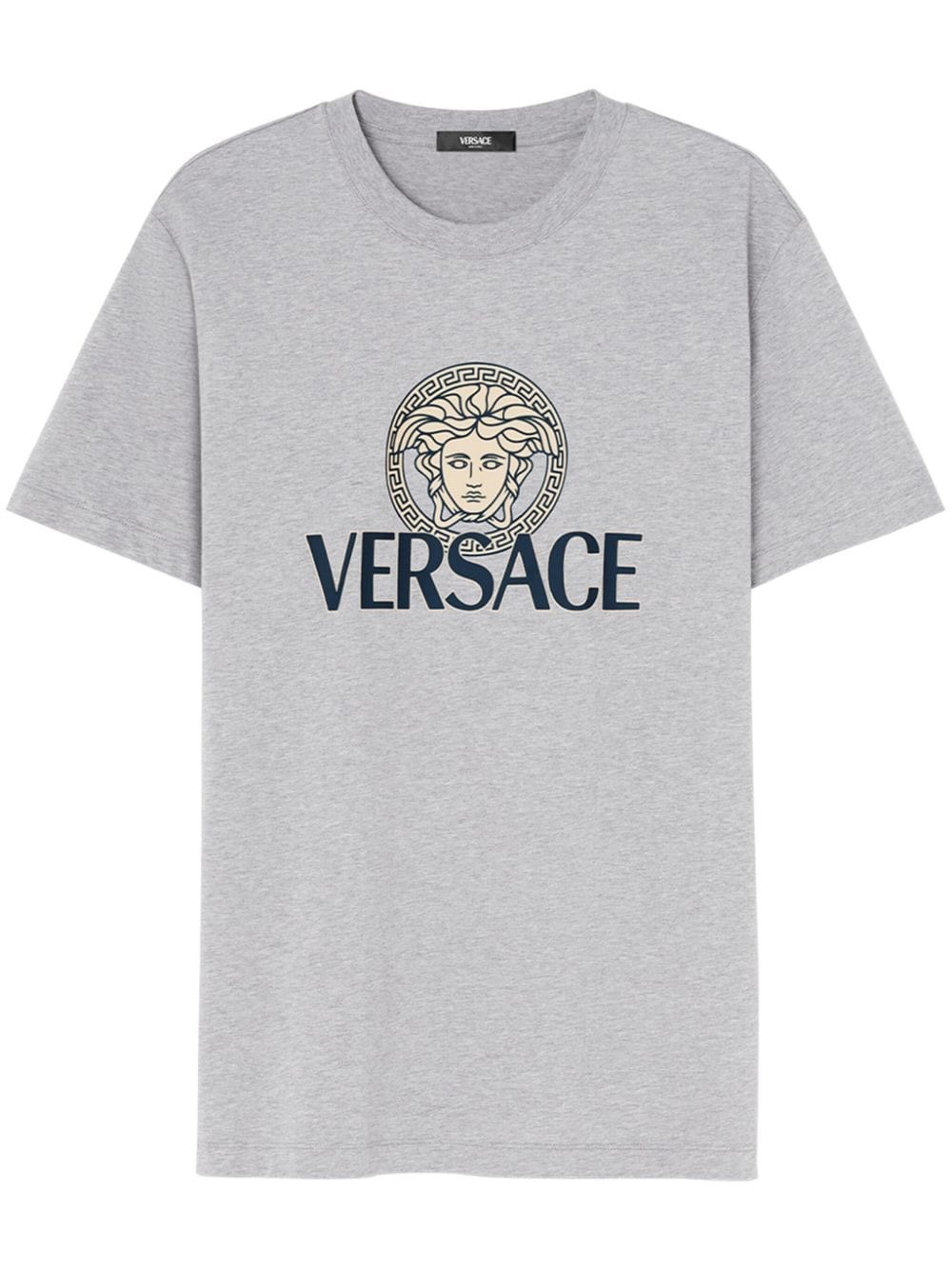 Shop Versace 'medusa' T-shirt In Gray