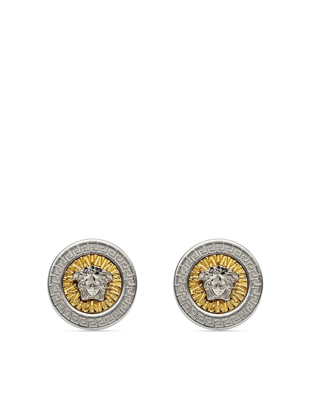 Shop Versace 'icon' Earrings In Gold