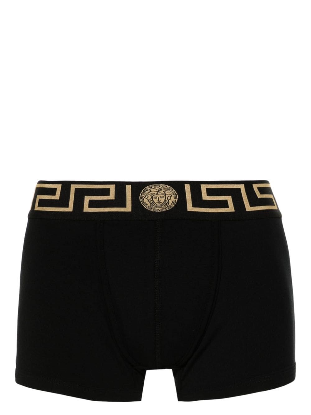 Versace Black Briefs With Elastic Waist With Medusa Print In Cotton Stretch Man In Black