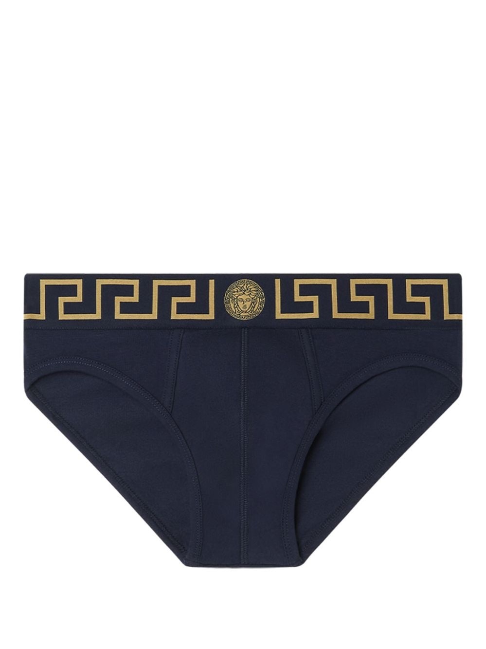 Shop Versace Logo Briefs In Blue