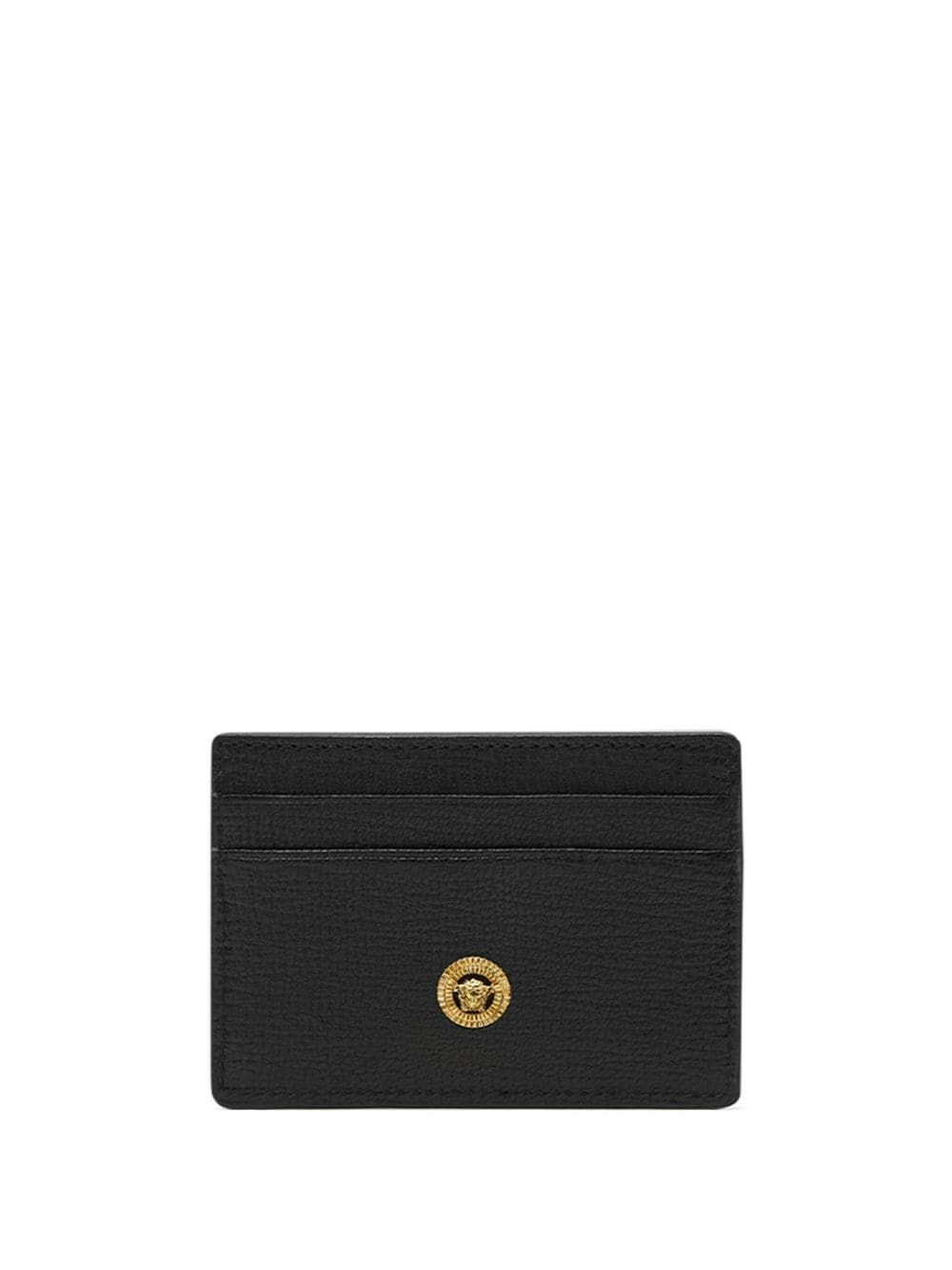 Shop Versace Logo Card Holder In Black  