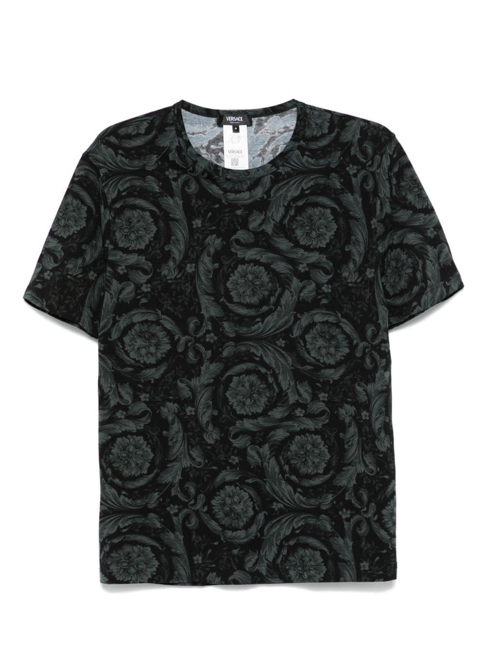 Shop Versace Baroque Print T-shirt In Black  