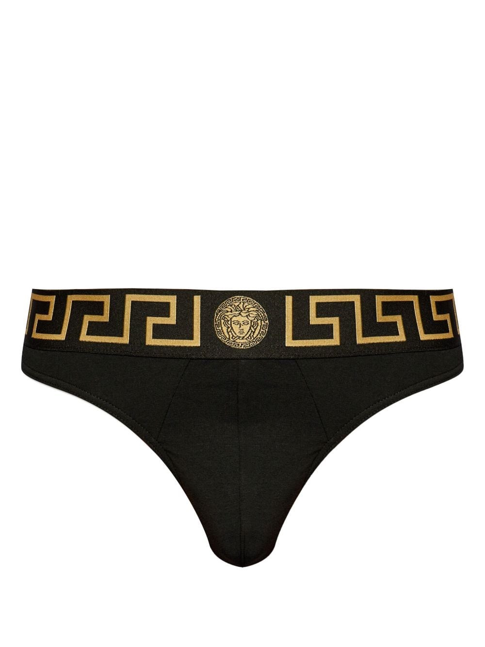 Versace Black Greca Border Swim Briefs In Black