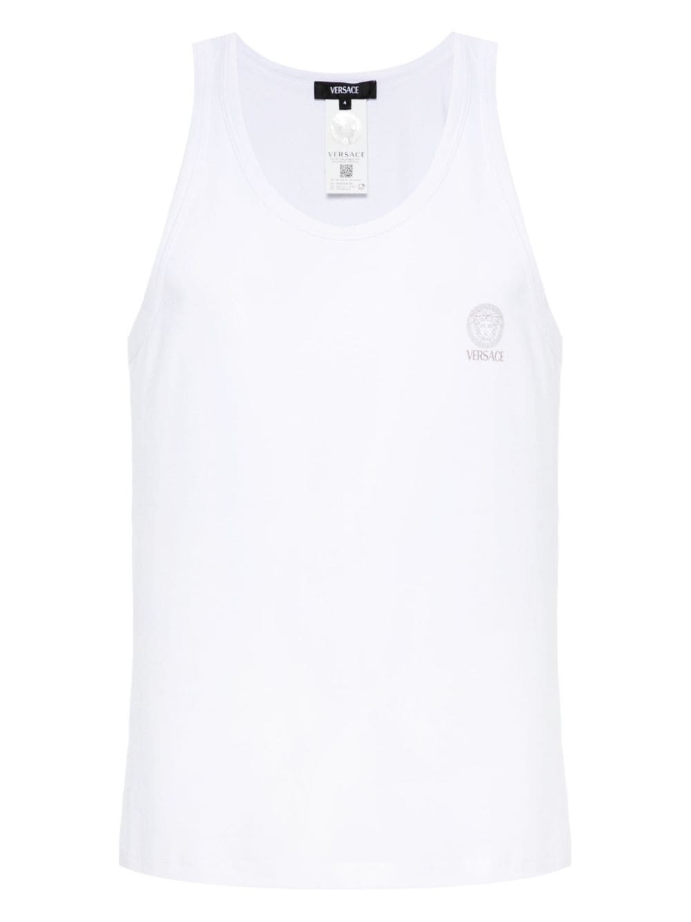 Shop Versace 'medusa' Tank Top In White