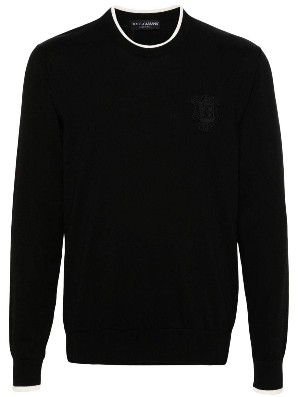 Shop Dolce & Gabbana Sweater With Embroidery In Black  