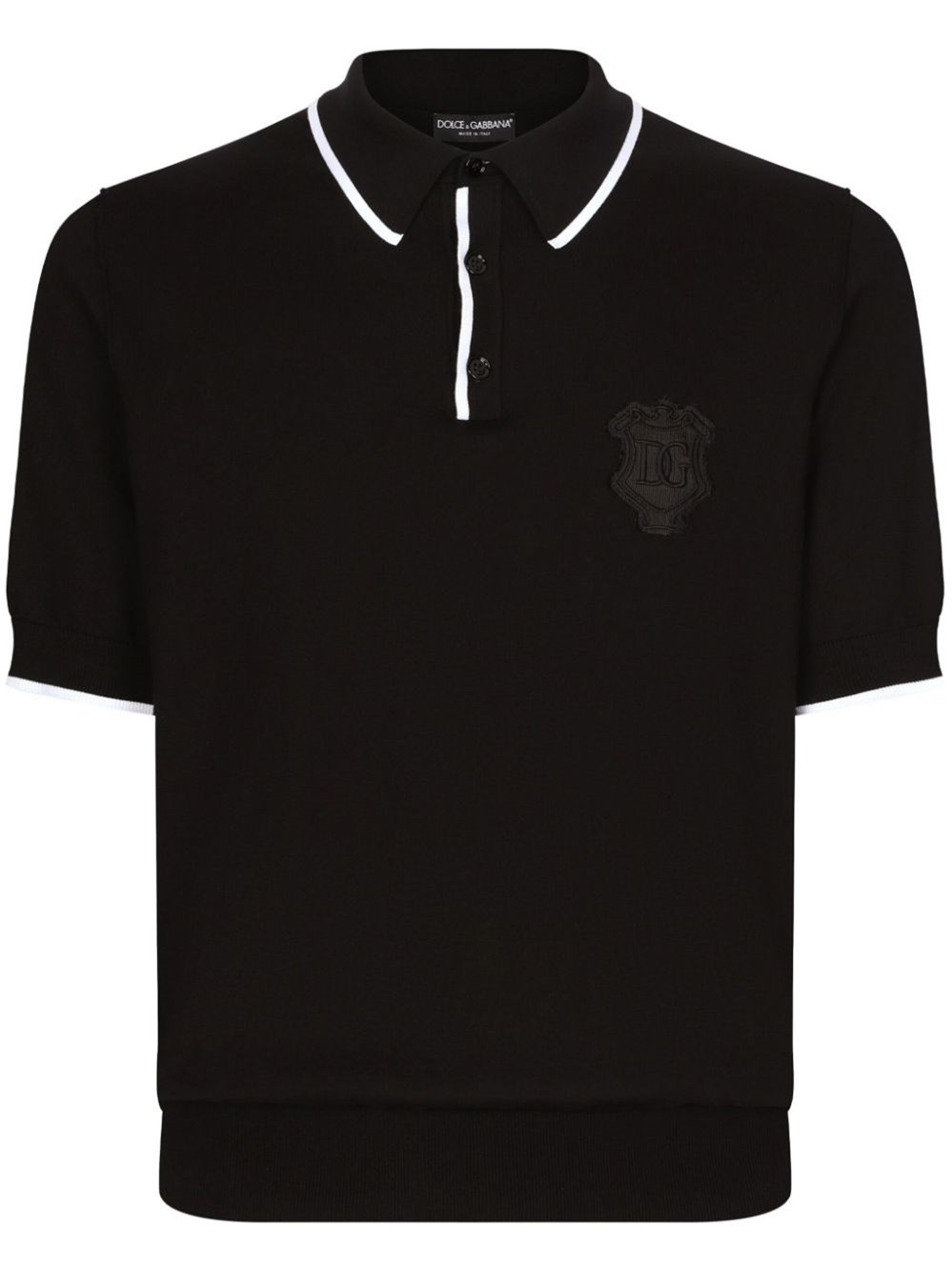 Shop Dolce & Gabbana Embroidered Logo Polo Shirt In Black  