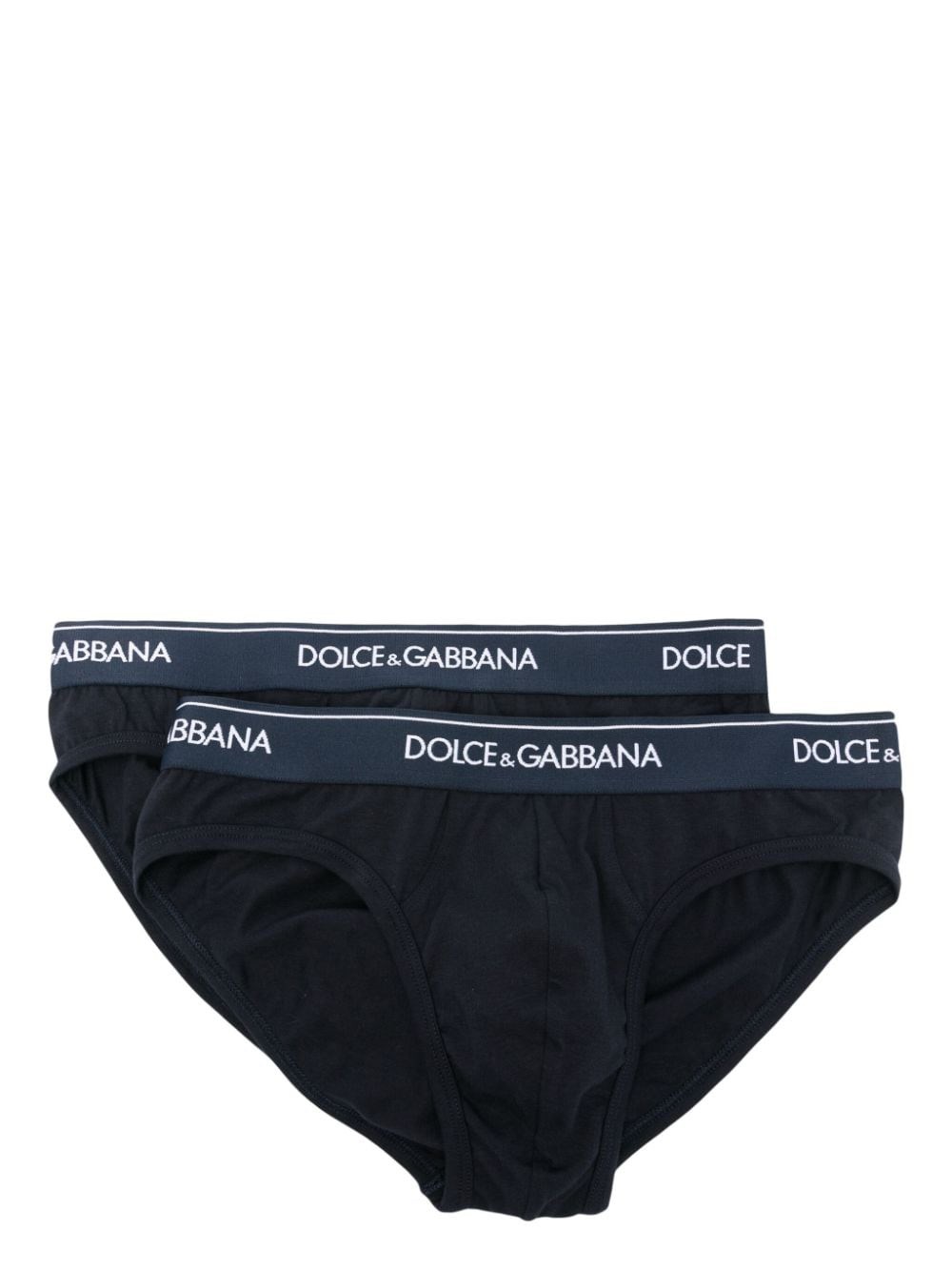 Shop Dolce & Gabbana Logo Briefs (2-pack) In Blue