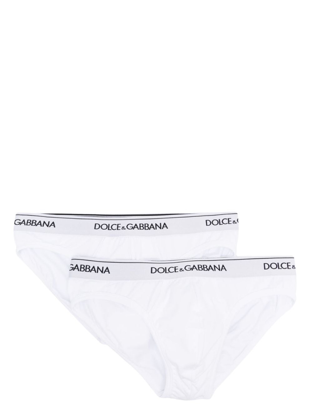 Shop Dolce & Gabbana Logo Briefs (2-pack) In White