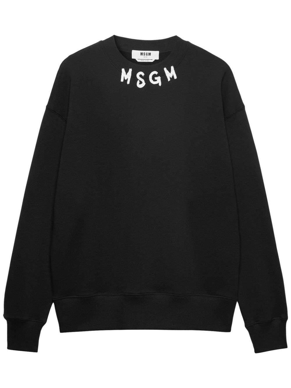 Msgm Logo-print Cotton Sweatshirt In Black