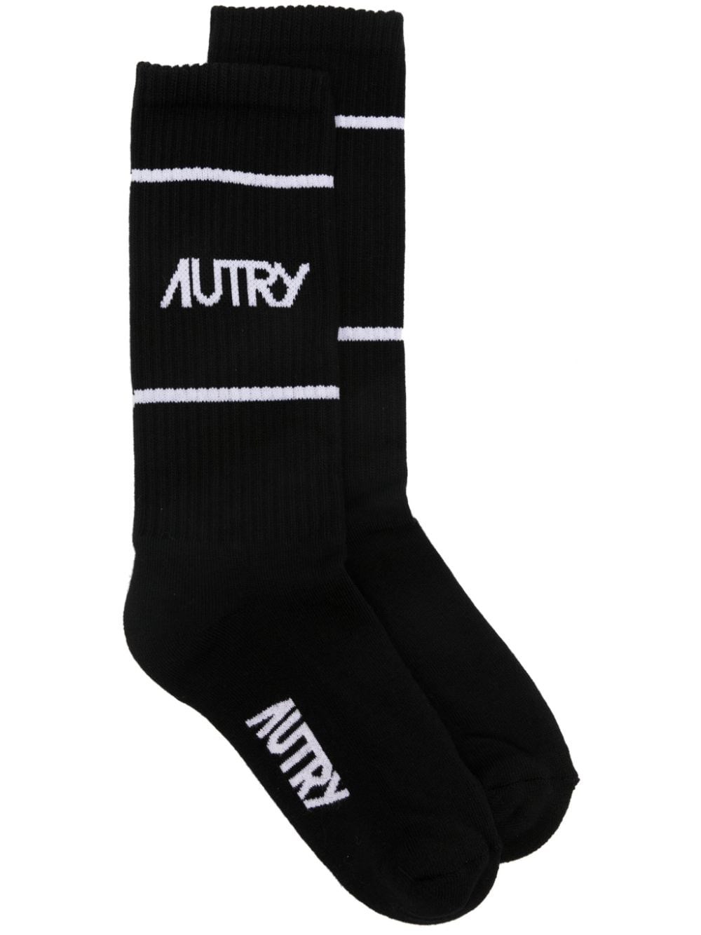 Shop Autry Logo Socks In Black  