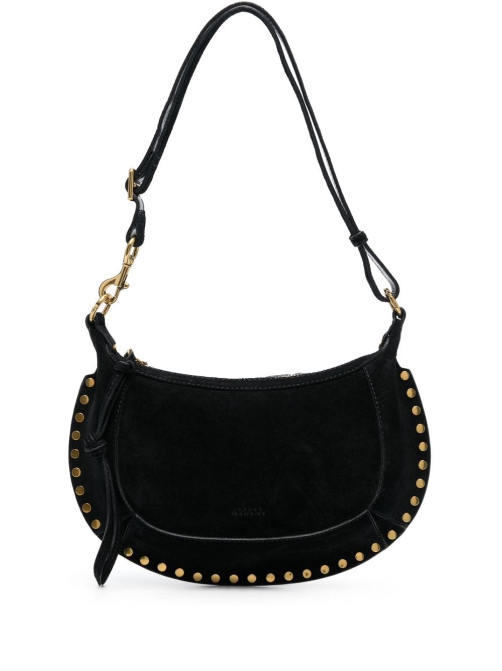 Shop Isabel Marant Oskan Moon Suede Shoulder Bag In Black  