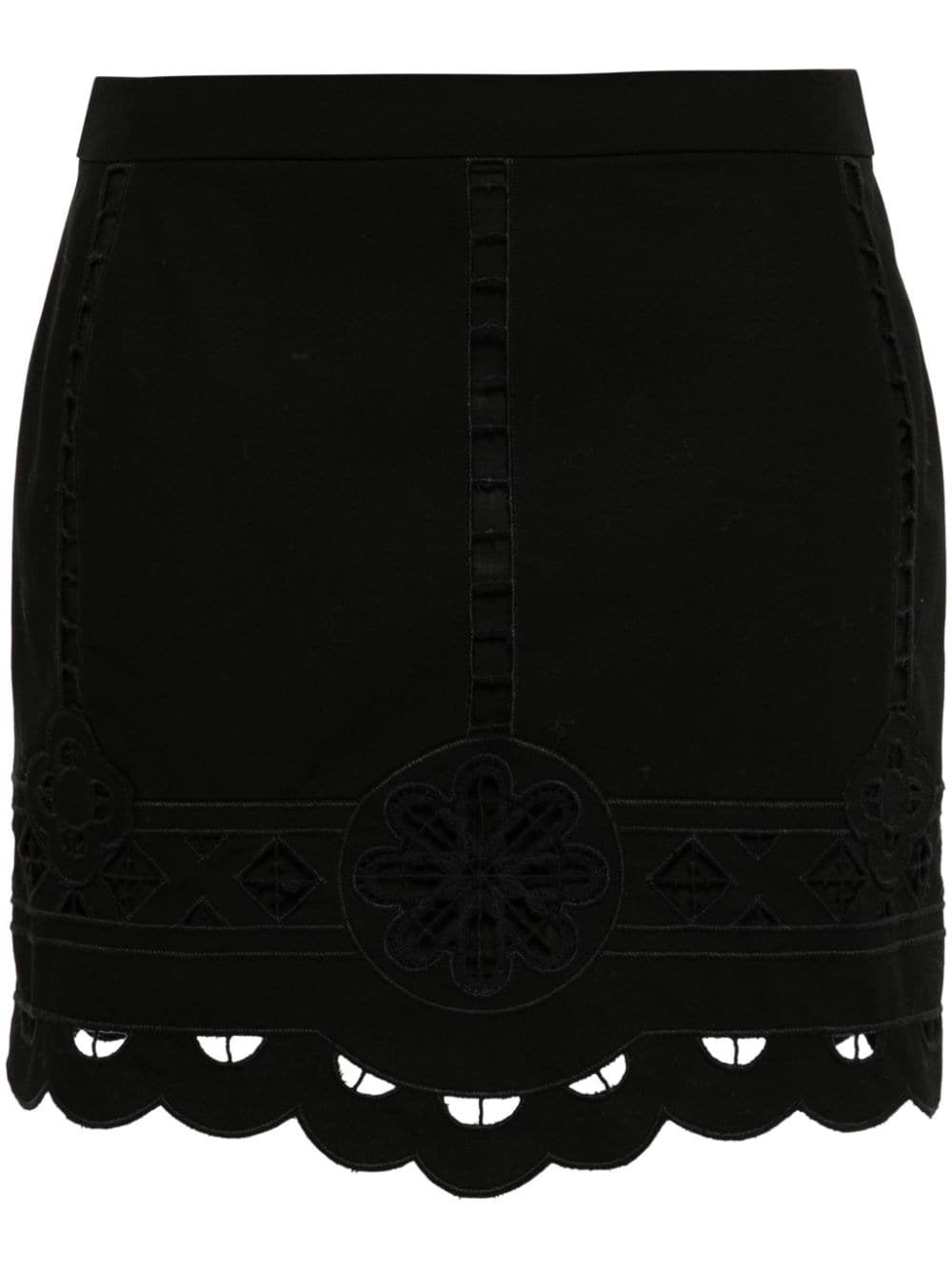 Shop Isabel Marant Sangallo Lace Skirt In Black  