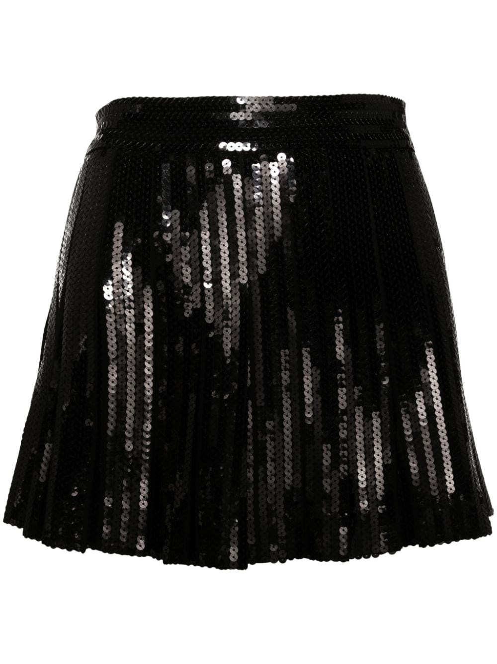 Shop P.a.r.o.s.h Sequin Miniskirt In Black  