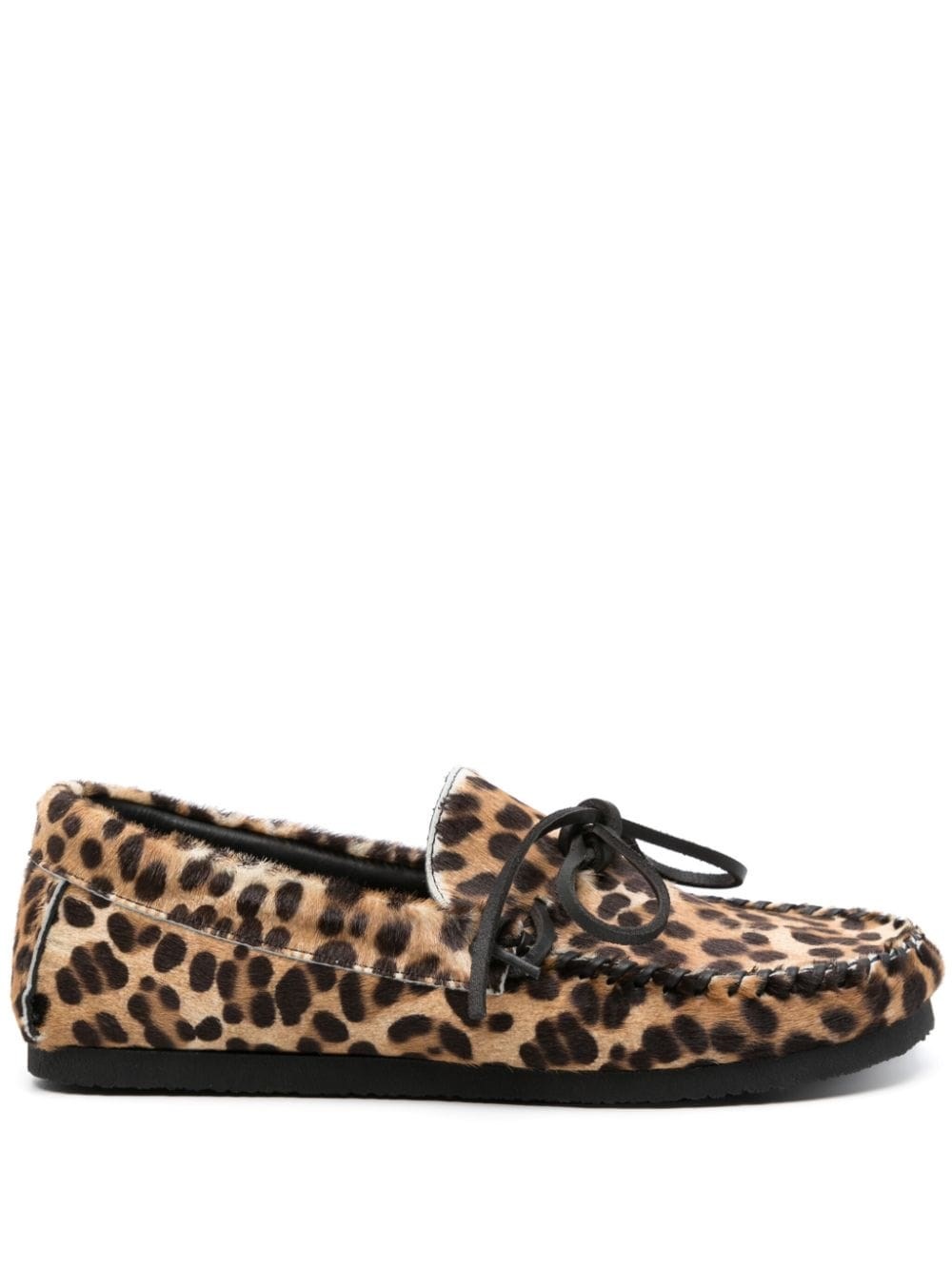 Shop Isabel Marant Printed Leather Loafers In ブラウン